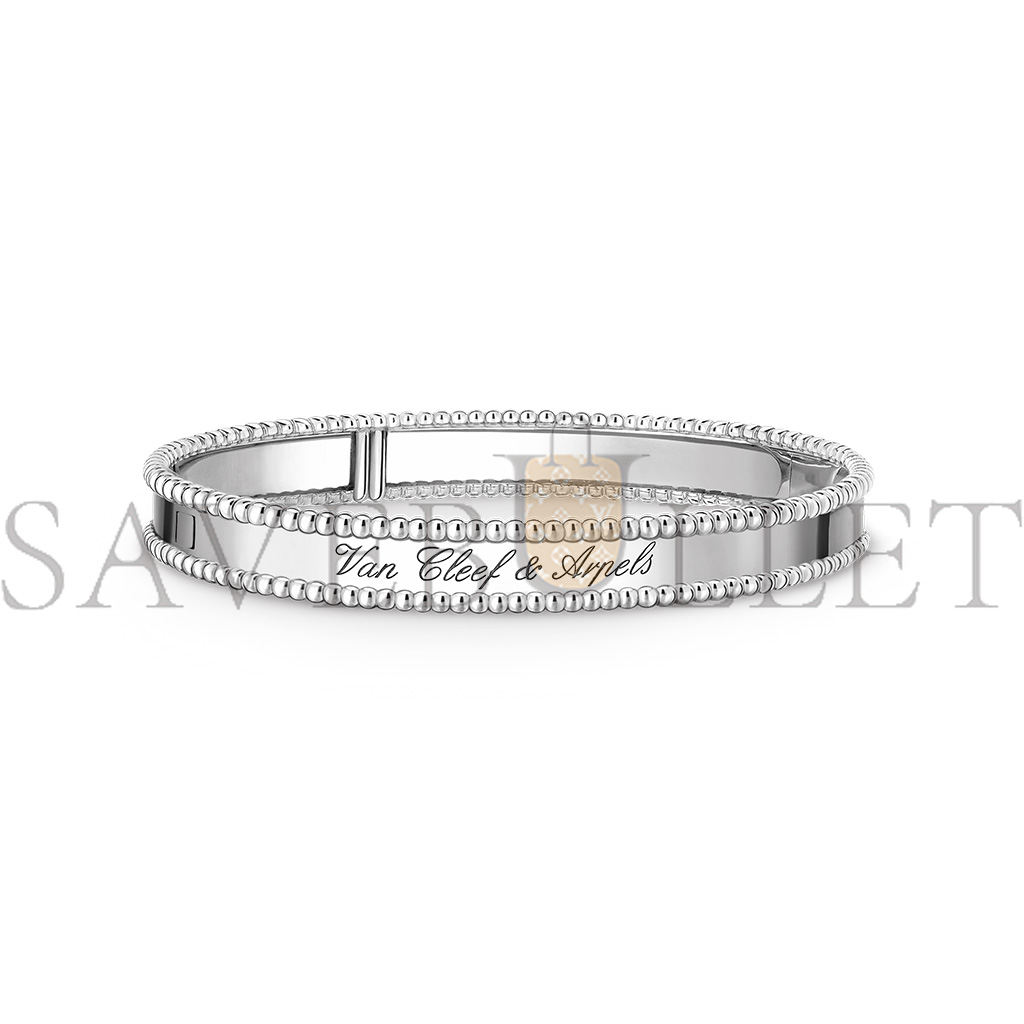 V*N CL*F arpels perlÉe signature bracelet, medium model - white gold  vcarp3k800
